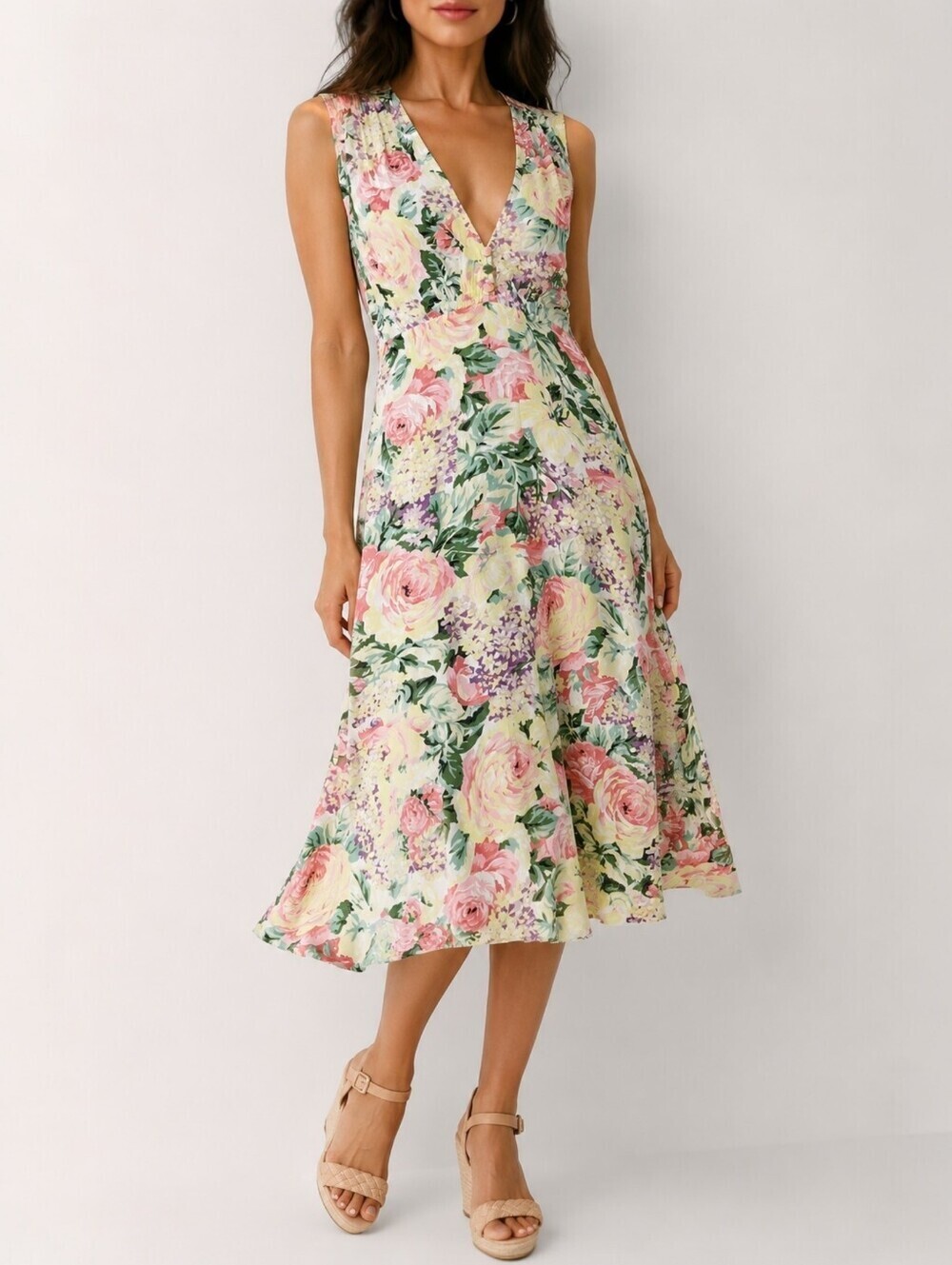 Faithfull The Brand Reverie Floral Midi Dress Cottagecore S